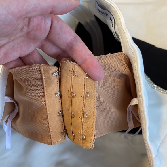 Self-Portrait Black And White Crepe Bow Mini Dress - Picture 5 of 14